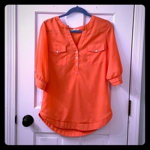 41 Hawthorn Coral 3/4 length sleeve blouse